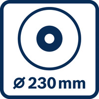 Scheibendurchmesser 230 mm.