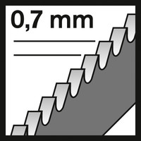 0,7 mm Zähne.