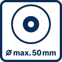 Scheibendurchmesser max. 50 mm.