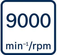 Leerlaufdrehzahl 9000 U/min.