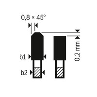 Bosch HLTCG Sägeblatt Zahnprofil 0,8x45°, 0,2 mm.