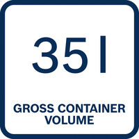 35 Liter Behältervolumen.