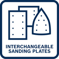 Auswechselbare Schleifplatten.