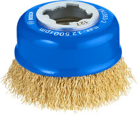 PRO Metal Clean Topfbürste mit gewelltem Draht für kleine Winkelschleifer, X-Lock