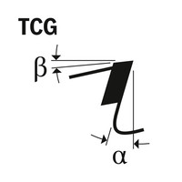 Diagramm der Zahngeometrie des Bosch TCG-Sägeblatts.
