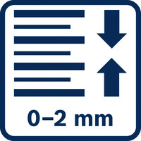 Einstellbare Tiefe 2 mm.