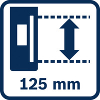 125 mm Empfangsbereich.