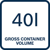 40 Liter Fassungsvermögen.