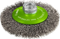 PRO Stainless Steel Clean Kegelbürste mit gewelltem Draht für kleine Winkelschleifer, M14-Gewinde