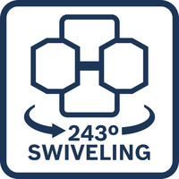 243° schwenkbar.