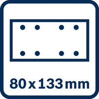 Schleifplatte 80 x 133 mm.