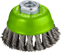 PRO Stainless Steel Heavy Topfbürste mit gezopftem Draht für kleine Winkelschleifer, M14-Gewinde