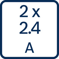 Duales Laden mit 2,4 Ampere.