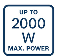 Maximale Leistung bis zu 2000 W.