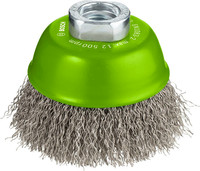 PRO Stainless Steel Clean Topfbürste mit gewelltem Draht für kleine Winkelschleifer, M14-Gewinde