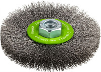 PRO Stainless Steel Clean Scheibenbürste mit gewelltem Draht für große Winkelschleifer, M14-Gewinde