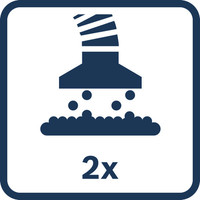 2-Punkt-Staubabsaugung.