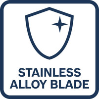 Klinge aus rostfreier Legierung.