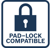 Vorhängeschloss-kompatibel.