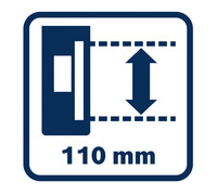Länge des Erfassungsbereichs 110 mm.