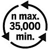 Maximale Drehzahl 35000 pro Minute Symbol