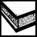 Beschichtete Spanplatte.