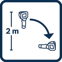 Fallfestigkeit aus 2 Metern.