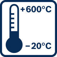 Temperaturbereich +600°C bis -20°C.