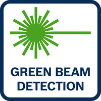 Grüne Strahlerkennung.