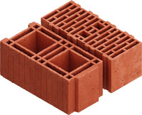Poroton-Bausteine, doppelte Höhe.