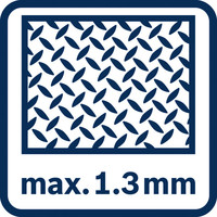 Metalldicke 1,3 mm.