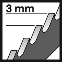 3 mm Zähne.
