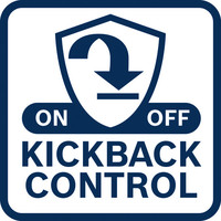 Umschaltbare Kickback-Kontrolle.