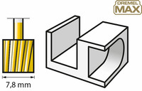 Ergebnisse/Finish im Materialsymbol des Dremel MAX 115DM FräsmesserZubehörs