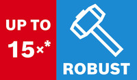 Robust bis zu 15 Mal.
