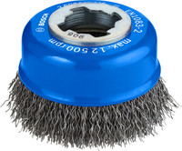 PRO Metal Clean Topfbürste mit gewelltem Draht für kleine Winkelschleifer, X-Lock