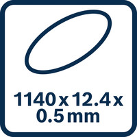 Sägeblattabmessungen 1140x12,4x0,5 mm.