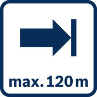 Arbeitsbereich max. 120 m.