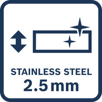 Edelstahl 2,5 mm.