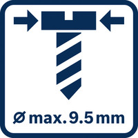 Schraubenkopfdurchmesser 9,5 mm.