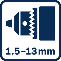 Schnellspannbohrfutter 1,513 mm.