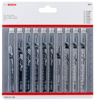 10-teilige Stichsägeblatt-Sets Wood mit T-Schaft