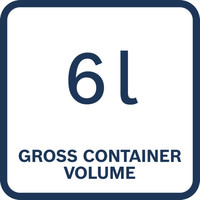 6 Liter Fassungsvermögen.