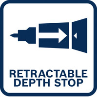Einziehbarer Tiefenanschlag.