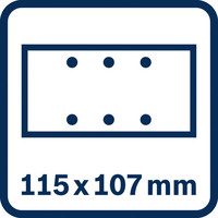 Schleifplatte 115x107 mm.