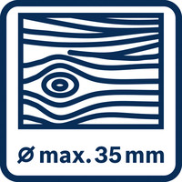 Holzbohrungen 35 mm.