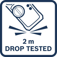 Falltest aus 2 m Höhe.