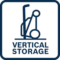 Vertikale Lagerung des Rasenmähers.