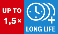 Lange Lebensdauer 1,5x.