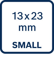 13x23 mm klein.